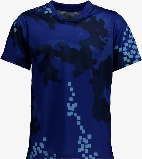 Dutchy Dry kinder voetbal T-shirt blauw met print - Maat 146/152