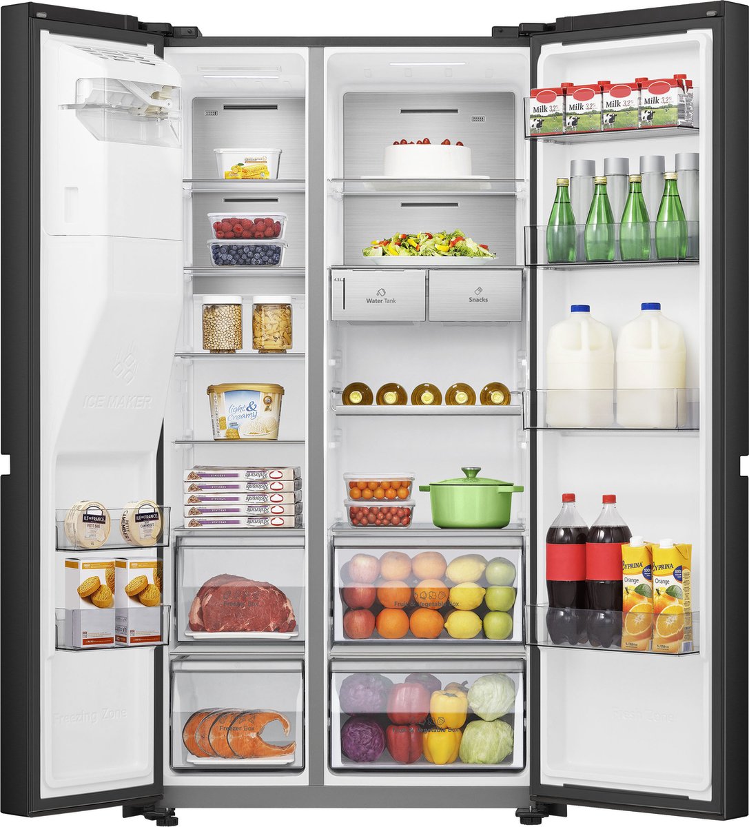 Hisense RS818N4TFC - Amerikaanse koelkast - Energielabel C - Water- & ijsdispenser - Metal Cooling - No Frost - Zwart- Multi-Air Flow - Fast Freeze - 35dB (A) - Inverter Compressor - 632 Liter — afbeelding 7