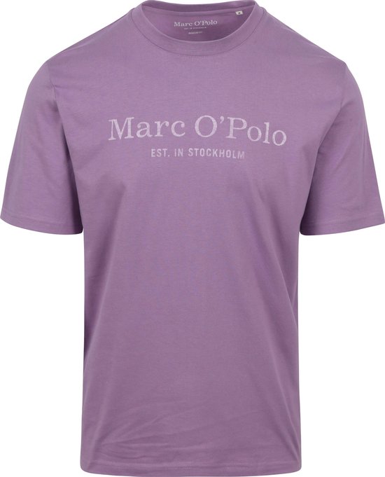Marc O'Polo - T-Shirt Logo Paars - Heren - Regular-fit