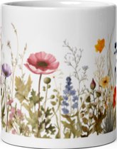 Wild Flowers Fantasy - Tasse à Café et à Thee 325 ml| cadeau de tasse à café| | Cadeau de tasse de thé| Cadeau tasse| Tasse à café| Tasse à Thee| Tasse de Café| Tasse à Thee| Tasse de fleurs sauvages| Tasse Fleurs| Tasse Vintage|
