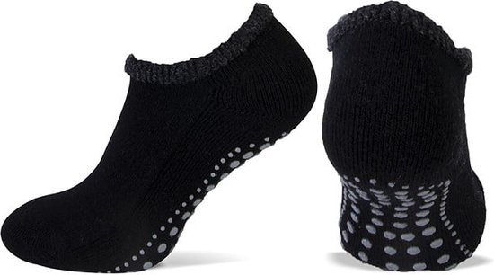 Homesocks sneaker antislip sokken - Yoga sokken - 46 - Zwart.