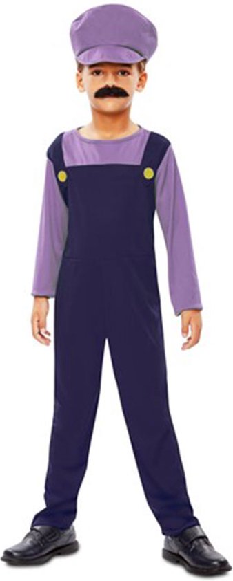 Waluigi Loodgieter pakje kind - 3-4 jaar