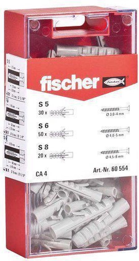 Foto: Fischer pluggenset dhz ca4 box met s5 6 8 pluggen 60554