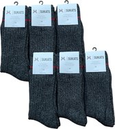 Sukats® The Norwegians - 6 Paar - Noorse Sokken - Maat 43-46 - Antraciet - Heren - Voordeelverpakking - Warme sokken - Winter sokken - Wollen sokken - Noorse Kousen