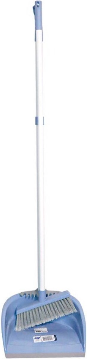 Goedkoopste Concorde Stoffer en blik met lange steel - 99 cm - kunststof - ijsblauw