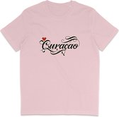 Heren en Dames T Shirt - Curaçao - Curacao - Roze - M