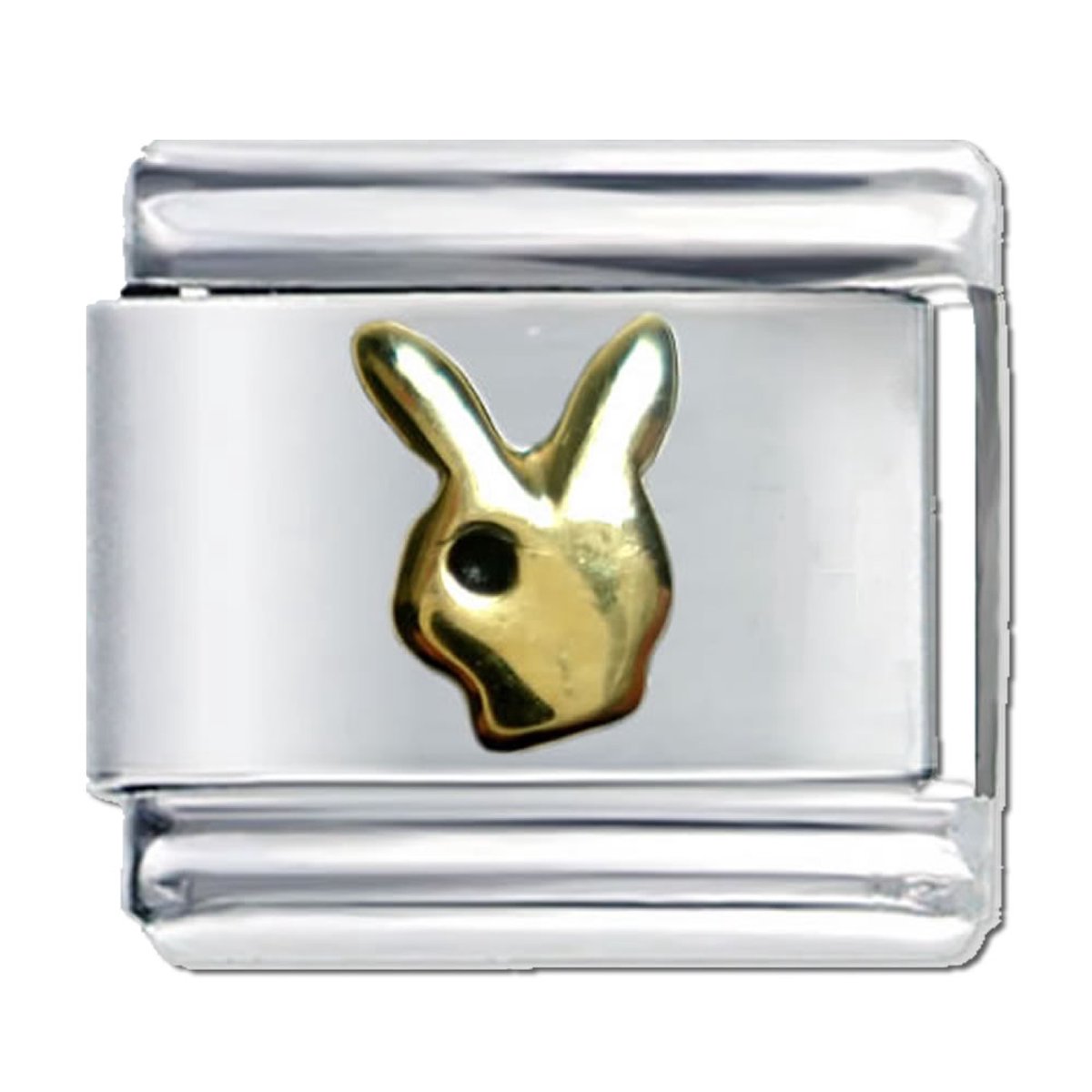 Schakel - Bedel - 9mm - Bunny - Konijn - Geschikt voor Italiaanse Bedelarmband - Schakelarmband - Goudkleurig