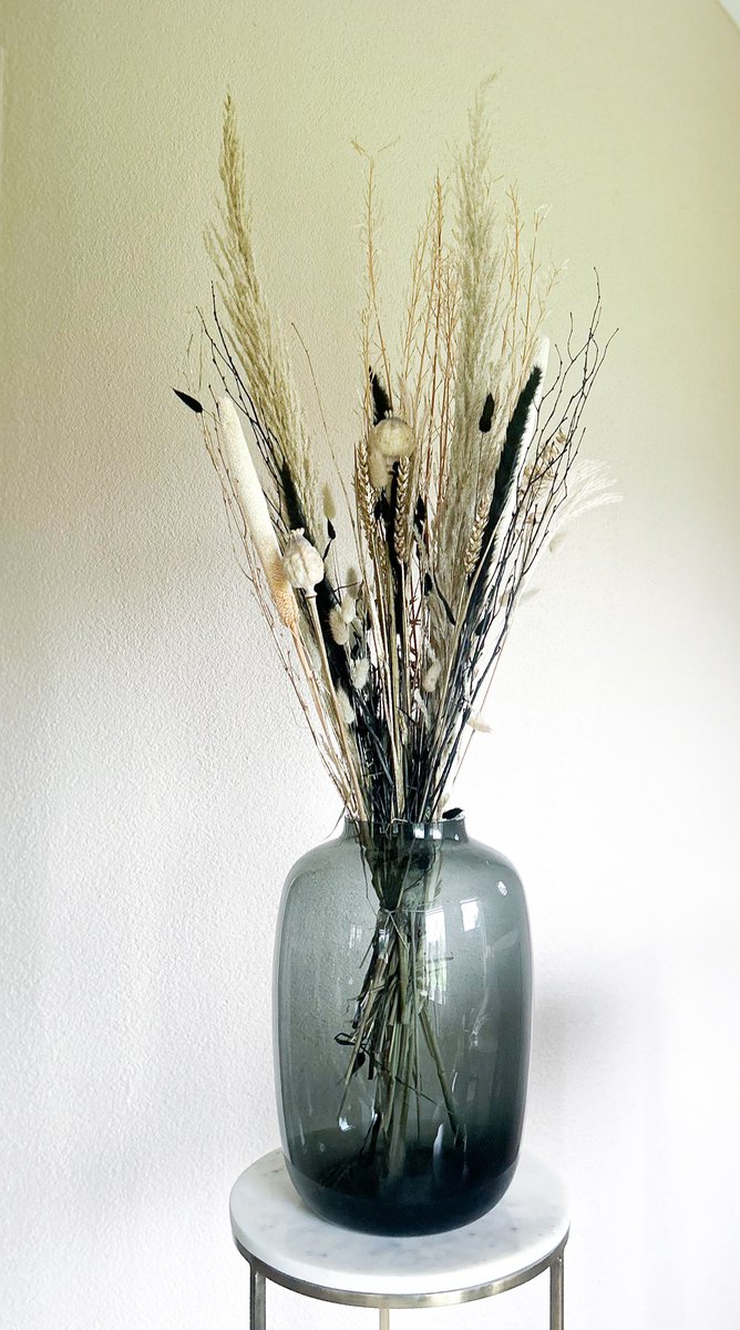 Droogbloemen – Droogboeket Elisa (excl. vaas) - Zwart - Beige - Wit - Goud - La Florista