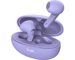 Trust Yavi Bluetooth Earphones - Volledig Draadloze Oordopjes met Noise-Cancelling Microfoons - Paars