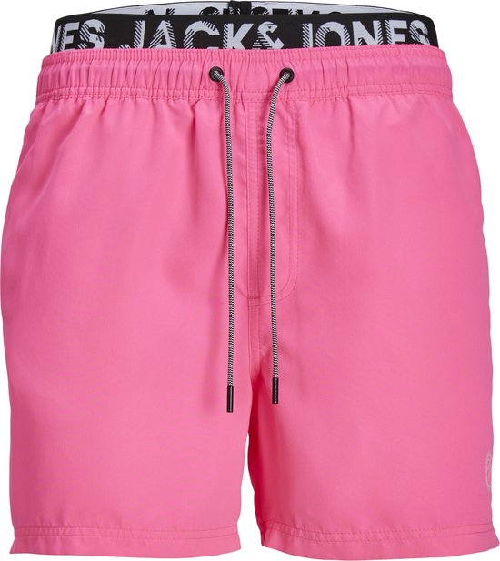 JACK & JONES Fiji Swim Double Waistband regular fit - heren zwembroek - roze - Maat: M