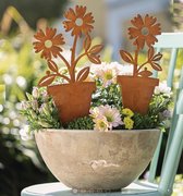 Dream-Living Set gazonsteker tuinsteker bloem in pot 35x40 cm