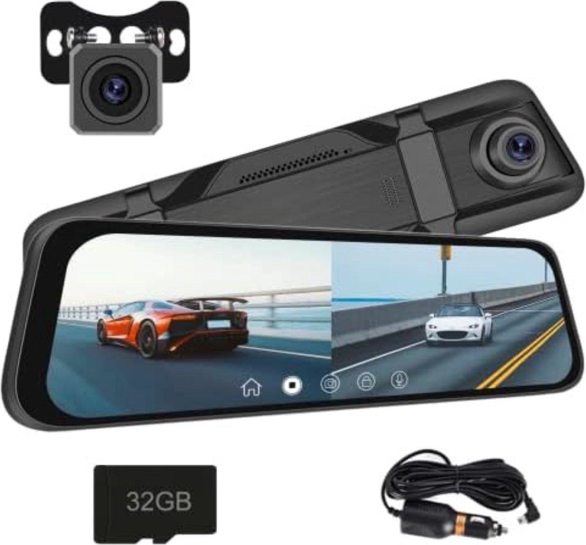Dual dashcam - Dashcam voor en achter - Auto camera dashcam - Dashcam auto - Dual dashcam voor auto - Zwart