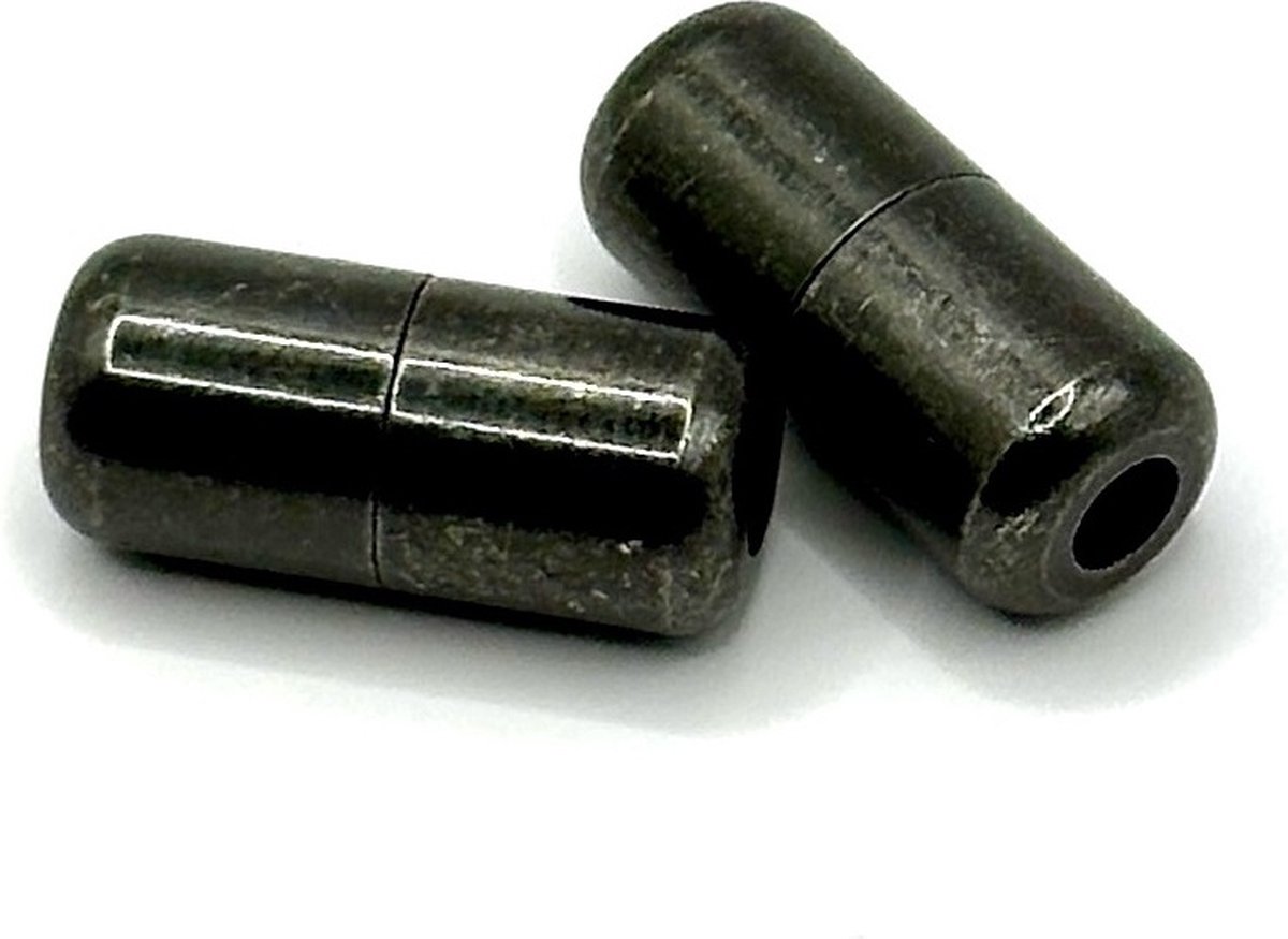 Hypify® | 2 x Lock gesp - Ideaal voor Schoenveters - Nooit meer strikken - No Tie - Zwart / Metallic