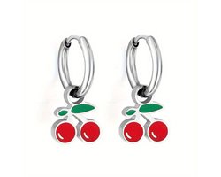 RVS oorbellen kersen roestvrijstaal