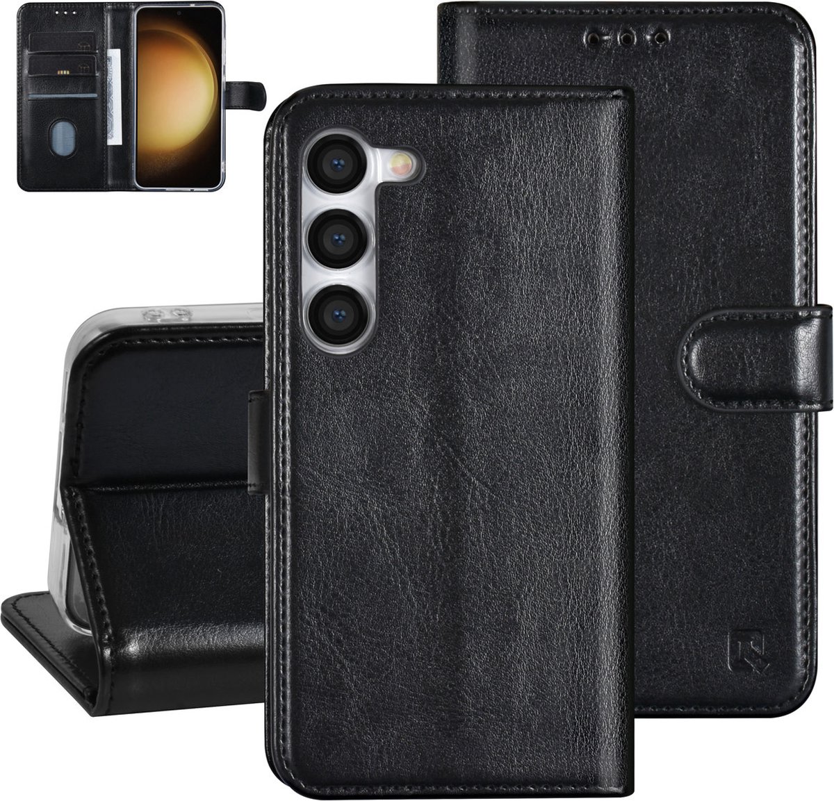 Multimedia & Accessoires PU Lederen Book Case Hoesje geschikt voor Samsung Galaxy S24 Plus – Zwart - Portemonnee – Met Stand – Kaarthouder – Pasjes Houder – 3 Pasjes - Magneet Sluiting – Bookcase