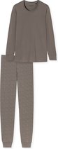 SCHIESSER Comfort Essentials pyjamaset - dames pyjama lang taupe - Maat: 52