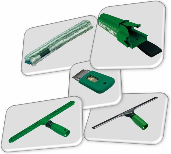 Unger ErgoTec 35cm raamtrekker set met raamwisser, raamband, schraper en riemhouder.