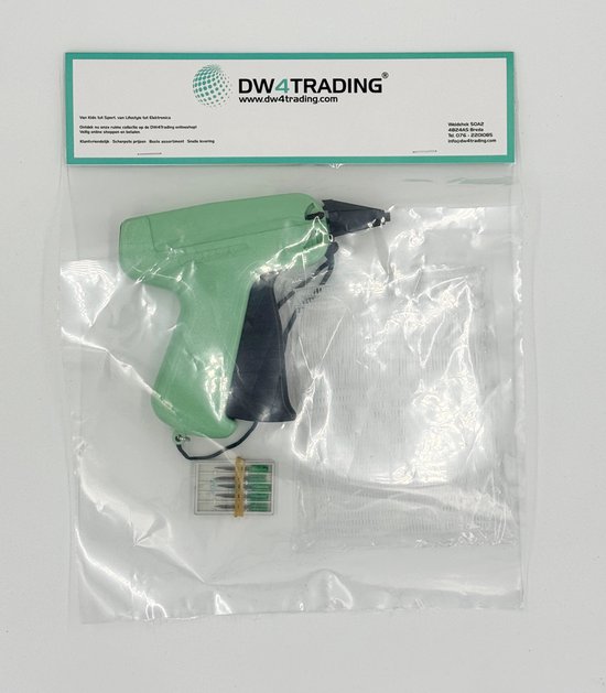 DW4Trading Textielpistool Starterset - Kleding Label Pistool - Aanschiettang - 1000 Textielpins - 5 Reserve Naalden - DW4Trading