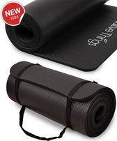 Yoga Mat Sportmat Fitnessmat Antislip NBR  - 1 cm Zwart