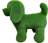 Grasdier- Staande hond vier benen 100 cm-grasfiguur-tuinknuffel-grasdieren-kunstgras-grasfiguur tuindecoratie-