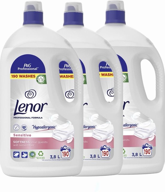 Lenor Professional Wasverzachter Sensitive - 570 wasbeurten - 3x 3,8L