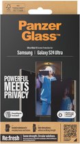 PanzerGlass Screenprotector geschikt voor Samsung Galaxy S24 Ultra Glazen | PanzerGlass Ultra-Wide Fit Screenprotector Privacy - Case Friendly