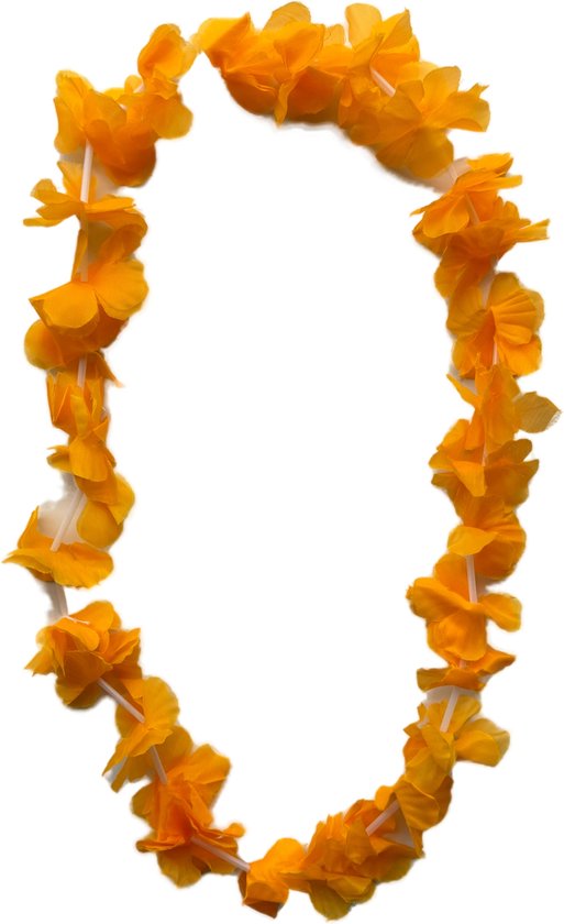 Atosa Hawaii krans/slinger - Tropische kleuren wit - Grote bloemen hals