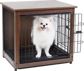 AllinShop® - Hondenbench - Hondenhok - Bench - Hout - Met Tafel Top - Hondenmand - Hondenbed - Kleine Hond - 63x51x59CM