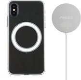 Draadloze Oplader + Transparant Siliconen Hoesje met Magneet - Magnetisch Hoesje - Geschikt voor iPhone XR