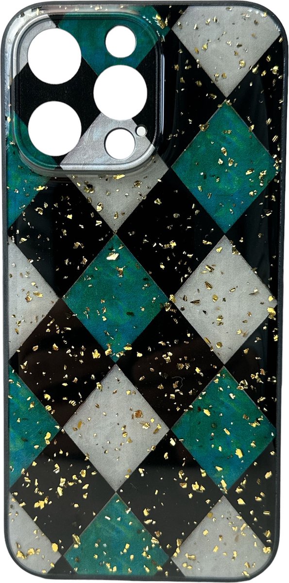 Silicone Hoesje Print - Backcover - Geschikt voor Apple iPhone 13 Pro - Marmer Groen