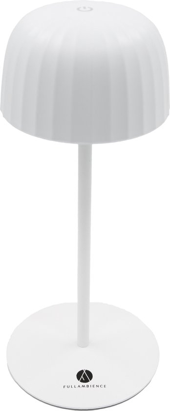 Fullambience Tafellamp Oplaadbaar – Draadloos en Dimbaar – Moderne Touch Lamp – Waterdicht - Nachtlamp Slaapkamer - Wit