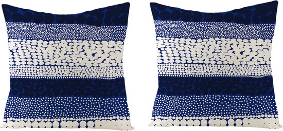 2 Stuks 45 x 45 cm Japanse Stijl Kussenhoes-Sier Kussensloop -Katoen Linnen- Creatieve Blauw Series