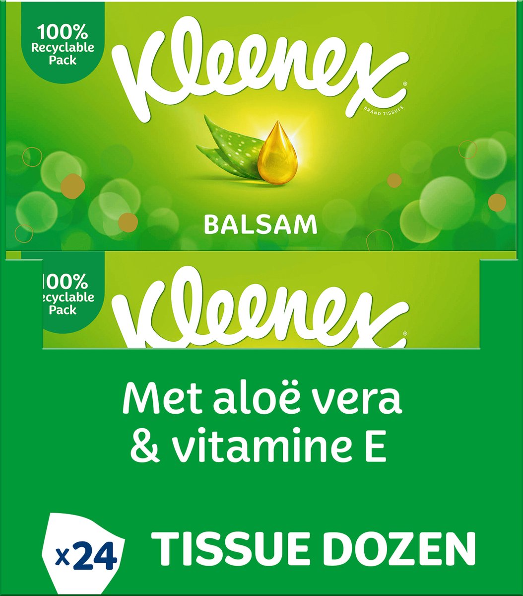 Goedkoopste Kleenex tissues - Balsam - Voordeelverpakking - 24 x 64 stuks = 1536 zakdoekjes