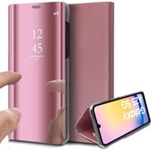 Hoesje geschikt voor Samsung Galaxy A25 / A24 - Spiegel Book Case Rosegoud