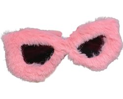 Roze Oversized Pluche Bril - Zonnebril - Party - Feest - Festival - Grappig - Fout