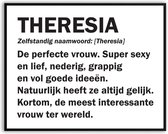 Theresia Woordenboek Fotolijst met glas 40 x 50 cm - Prachtige kwaliteit - jarig - verjaardag - kado - Canvas - incl ophangsysteem - Poster - Grappig - cadeau