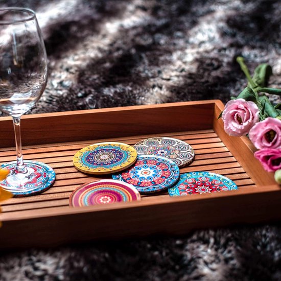 BOHORIA® Premium Design Onderzetters (set van 6) - Decoratieve onderzetters voor glas, kopjes, vazen, kaarsen op je eettafel van hout, glas of steen (rond | 9cm) (Jumeirah
