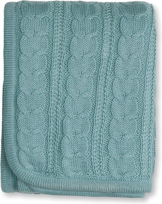 Olivia & Oliver Shawl Ludde - Vert - Châle pour bébé - Couverture d'emballage - 80x80cm - Coton biologique tricoté - Intérieur super doux - pour toutes les saisons - Design suédois