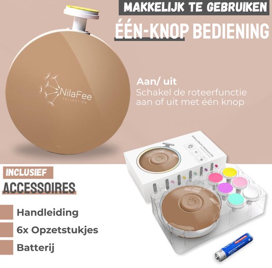 NilaFee® - Electrische Baby Nagelvijl - 7 Vijlen - Incl. Batterij - Baby Nagelknipper - Manicureset Baby - Nagelschaartje - Zand