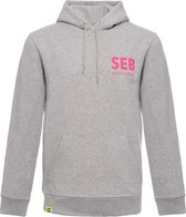 SEB Hoodie Grey - Neon Pink | Hooded sweater - Heren - Grijs - Grey melange - Neon - Organisch katoen