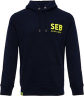 SEB Hoodie Navy - Neon Yellow | Hooded sweater - Heren - Blauw - Neon - Organisch katoen