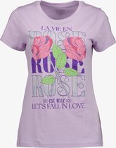 TwoDay dames T-shirt paars met rozen - Maat XXL