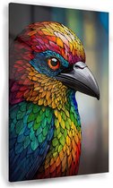 Tableau vitrail Vogel - Peinture Mosaic sur verre - Tableau oiseaux - Décoration salon industriel - Peinture verre acrylique - Décoration salon - 80 x 120 cm 5mm