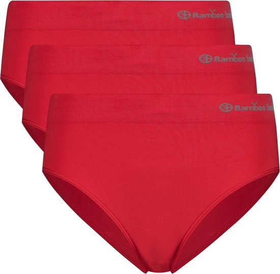Slip Complet Sans Couture Belle (Pack de 3) - Rouge S