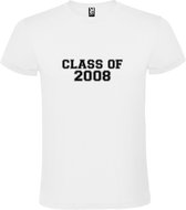 T-Shirt Wit avec Image « Classe 2008 » Zwart Taille S