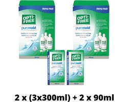 OptiFree Puremoist 2x voordeelpak: 3x 300ml + 3lenshouders + gratis reisverpakking: 2x 90ml