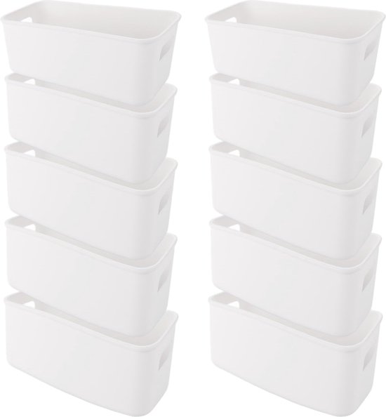 YAYODS Lot De 10 Panier De Rangement En Plastique 30 X 20 X 12 Cm