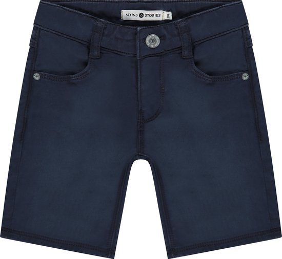 Stains and Stories boys short Jongens Broek - dark royal - Maat 92