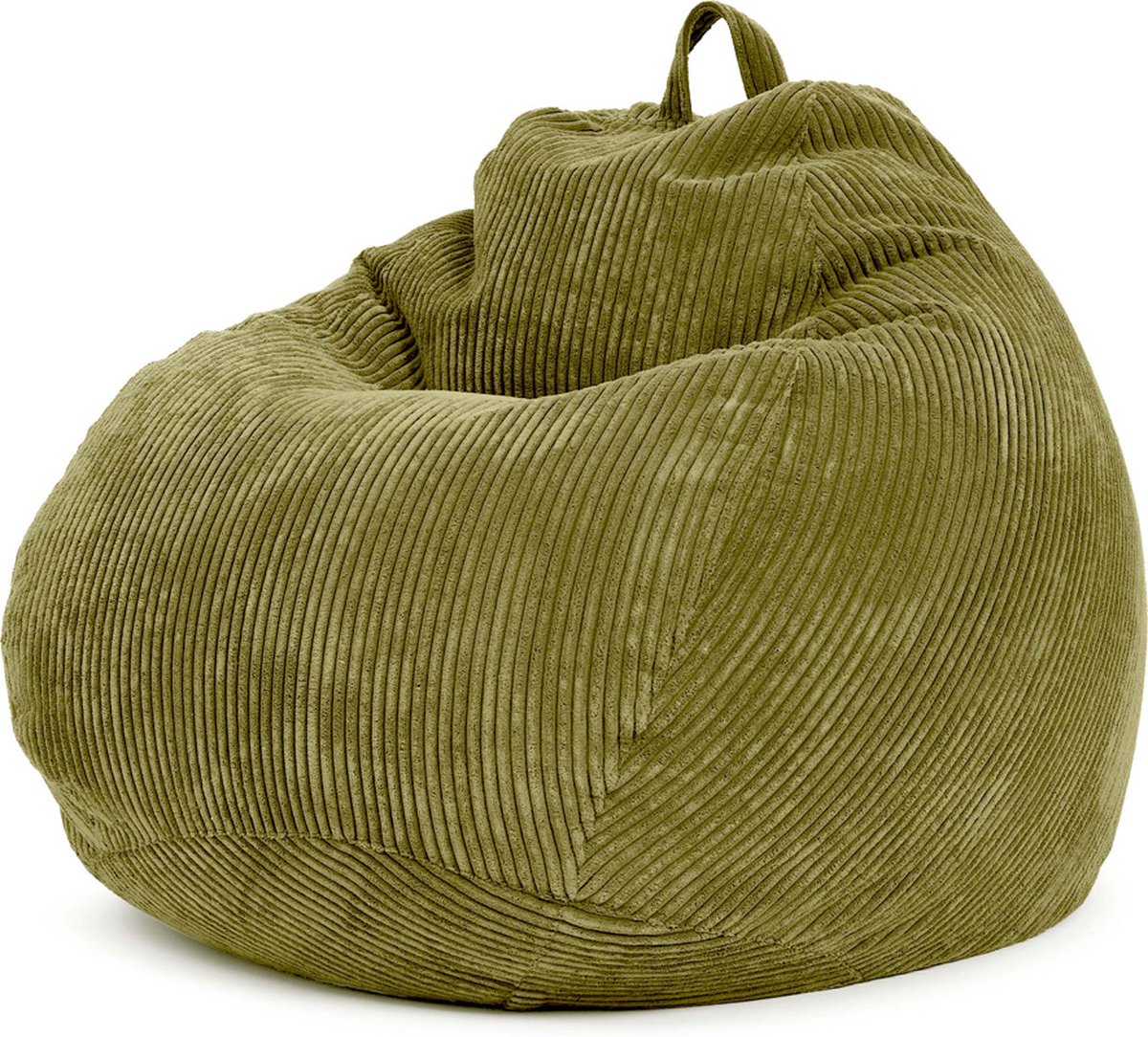 Green Bean® Zitzak met rugleuning 80x80x90cm - Gaming stoel met 230L vulling corduroy stof - Zitzak Vloerkussen Loungekruk Relaxfauteuil Gamer Gaming stoel Groen