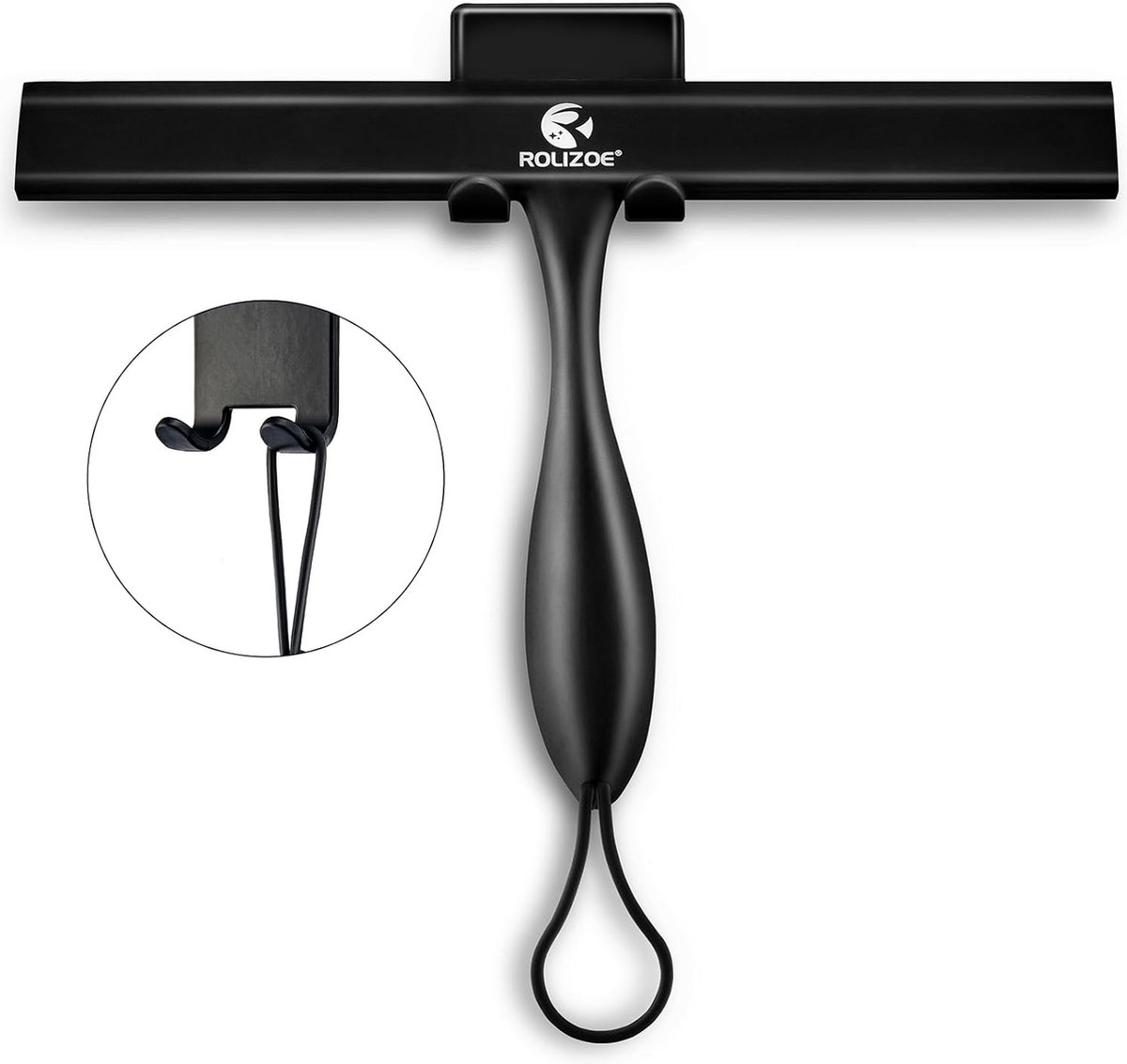 Siliconen douchewisser met houder 27 9 cm ergonomische antiroest siliconen douchewisser met roestvrijstalen frame voor douchedeur spiegel en raamreinigingsdouchewisser zwart